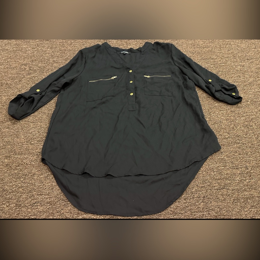 EUC! Papermoon Black Blouse Shirt Top Women's L